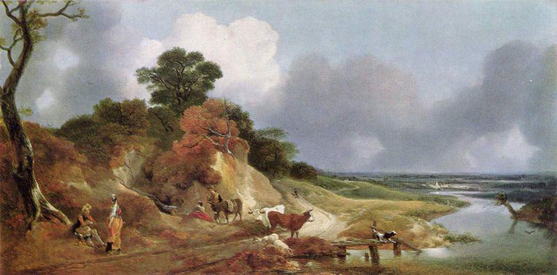 Thomas Gainsborough Landschaft mit dem Dorfe Cornard Norge oil painting art